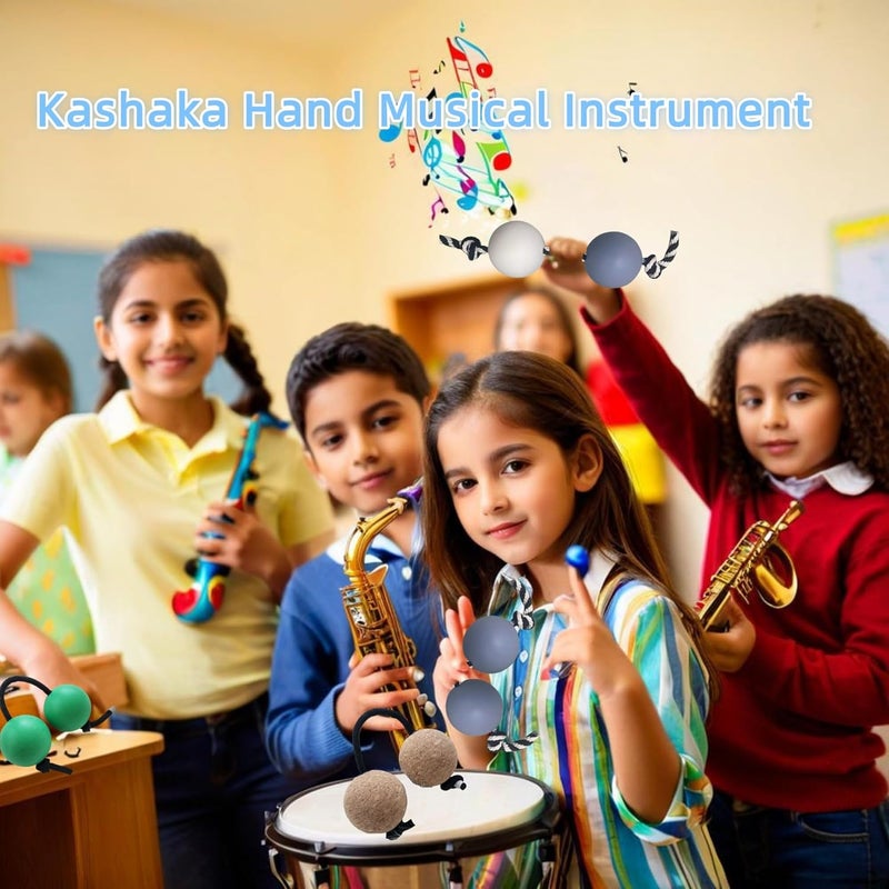 beyomanch 2 Pairs Kush Kash Shakers, Kashaka Shakers, Kush Kash Asalato Rhythmic Ball, Kashaka Hand Musical Instrument for Men and Women (11-Frosted Blue&White) - Image 3